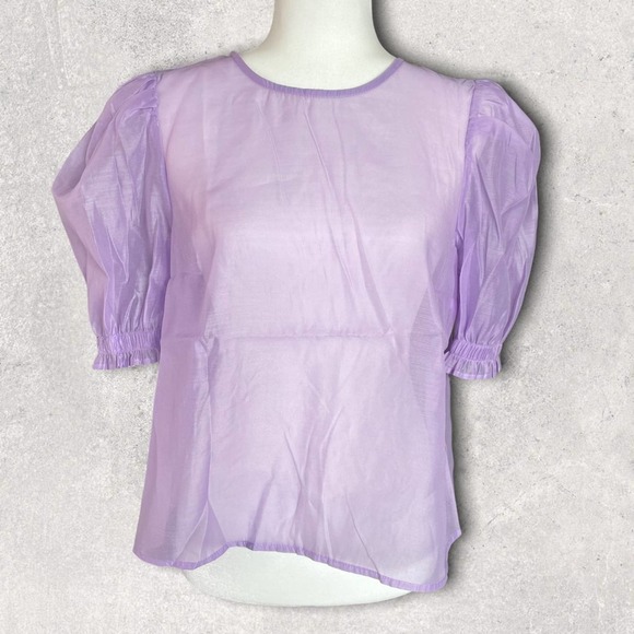 H&M Lavender Puff Sleeve Blouse - Picture 3 of 6
